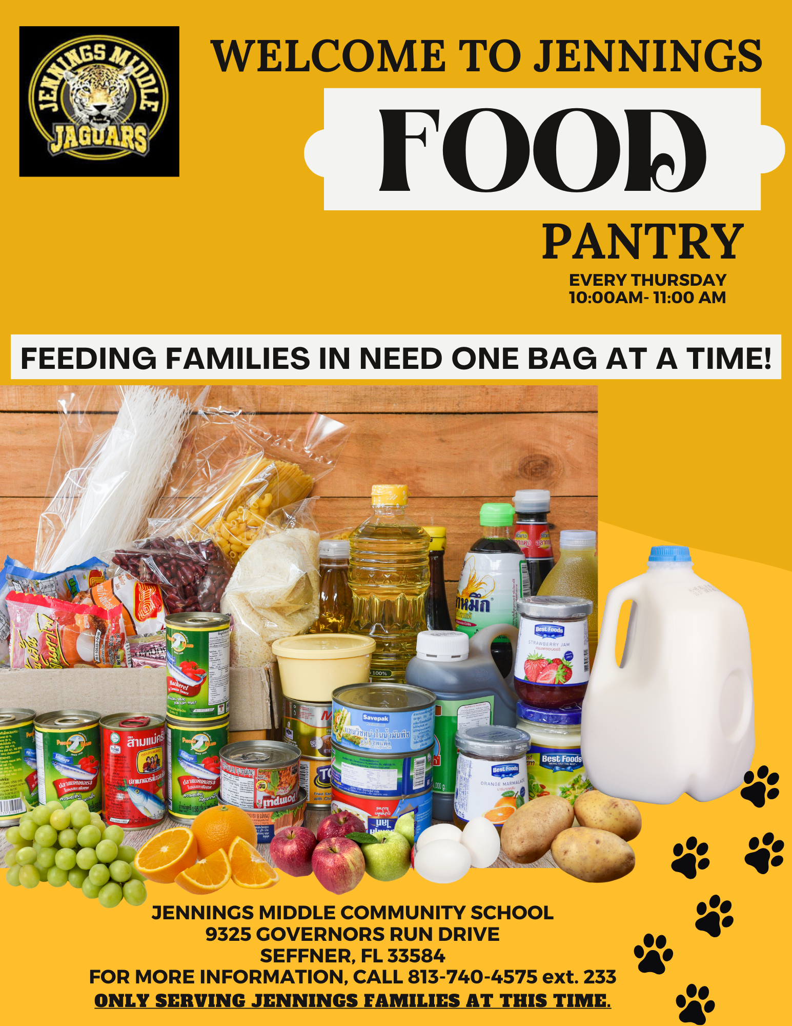 Food Pantry Every Thursday from 10 am to 11 am